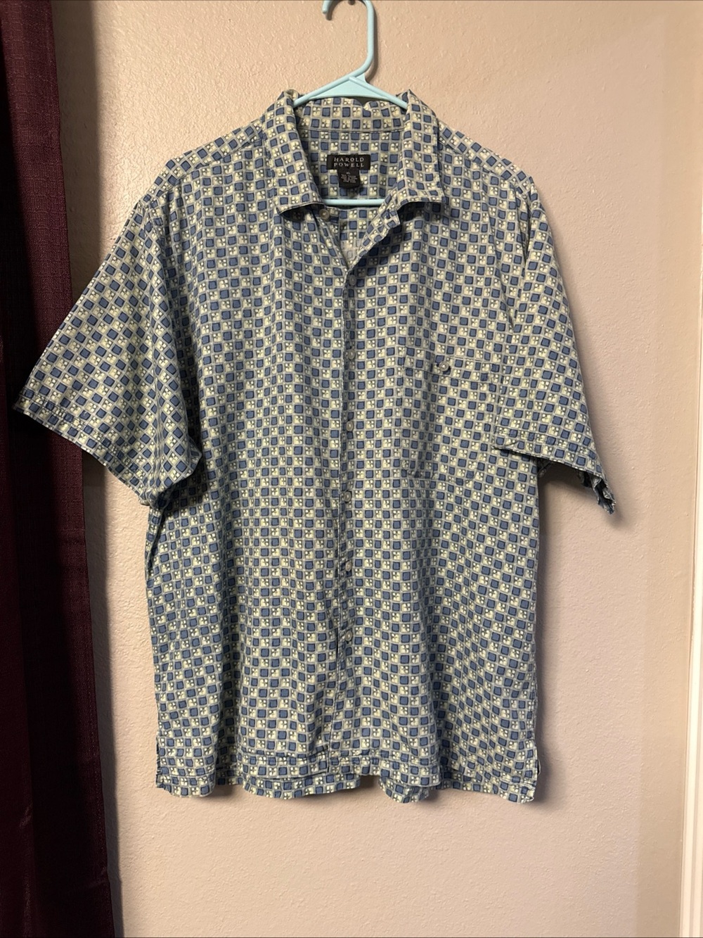 MS13 Harold Powell Short Sleeve Button-Down Casual Shirt Size Extra Large